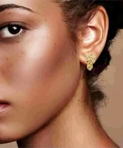 18K Copper Plated Real Gold Special-interest Design Stud Earrings