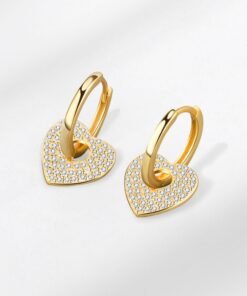 18K Gold Copper Micro-inlaid Earrings European And American Famous Diamond Heart Earrings