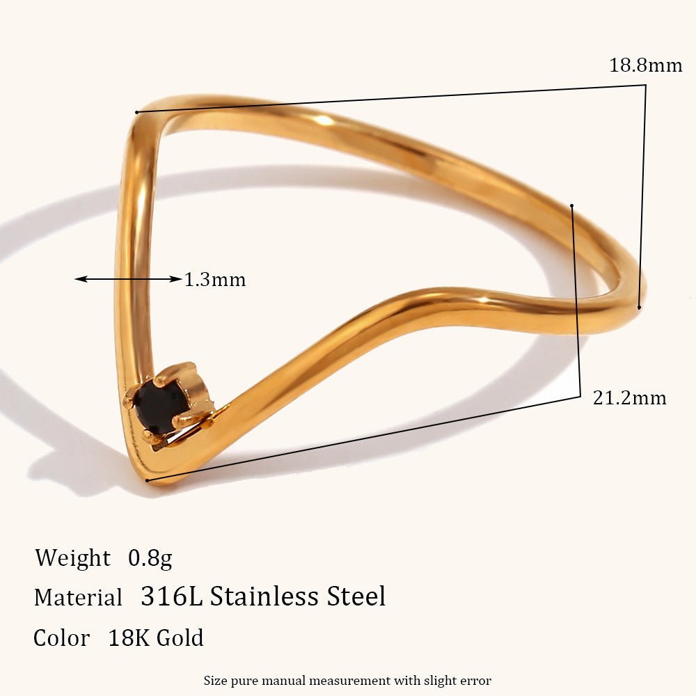 18K Gold Personality Affordable Luxury Ring Ornament - الصورة 3