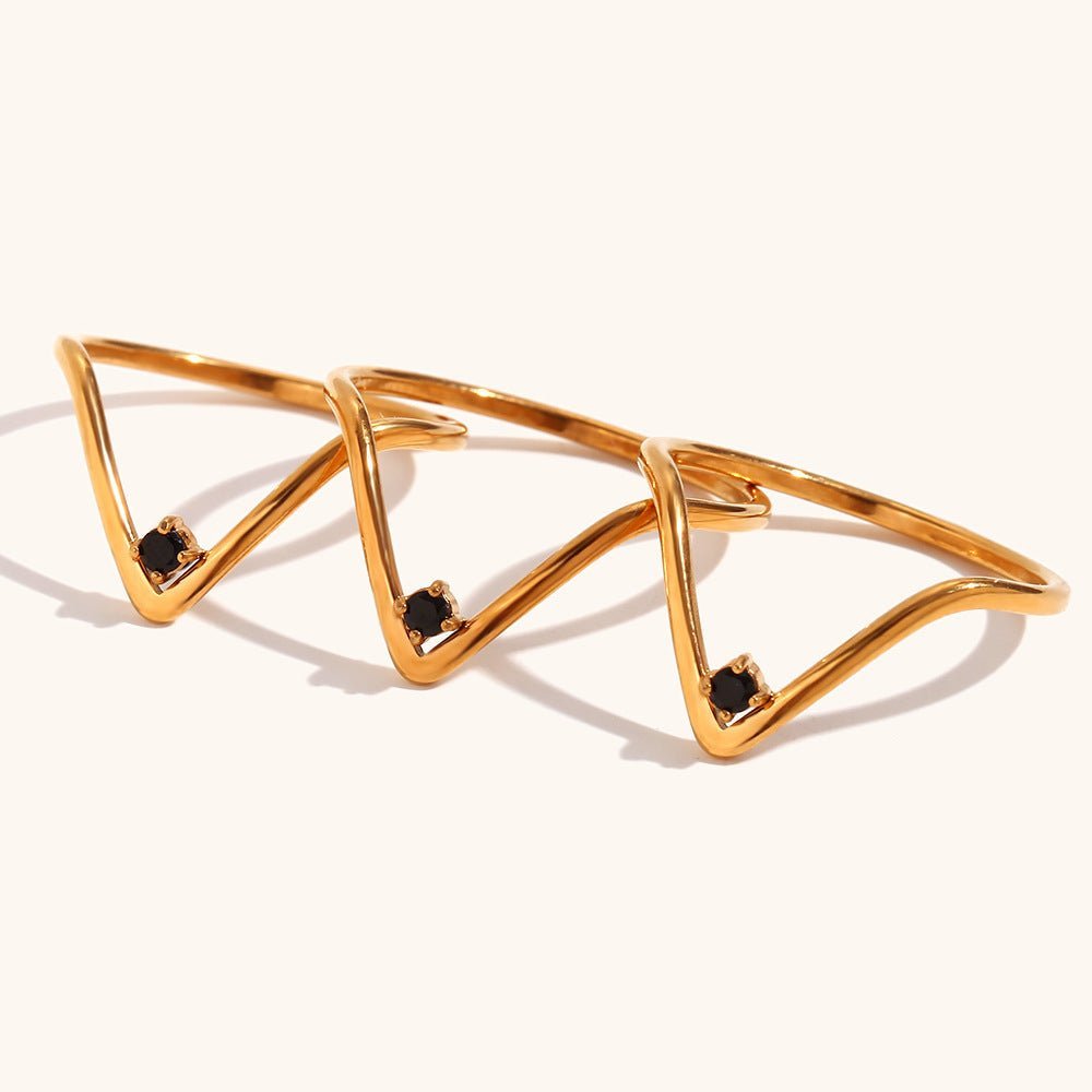 18K Gold Personality Affordable Luxury Ring Ornament - الصورة 6