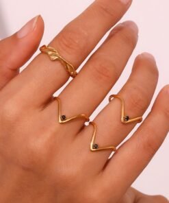 18K Gold Personality Affordable Luxury Ring Ornament