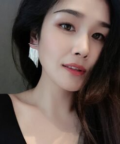 18K Heavy Metal Snake Bones Chain Line Tassel Earrings