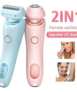 2 In 1 Hair Removal Epilator USB Rechargeable Trimmer Women Body Razor Face Leg Armpit Bikini Hand Pubic Shaver Hair Remover