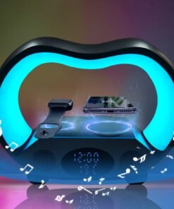 2024 New 6 In 1 Smart Remote Control Bluetooth-compatible Ambience Intelligent LED Table Lamp Multi-function Wireless Charger Night Light Bluetooth-compatible Speaker