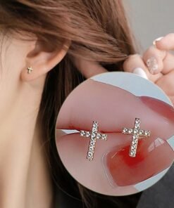 2024 New Fashion Stainless Steel Cross Earrings Product Temperament All Match Birthday Anniversary Earrings Small Gift