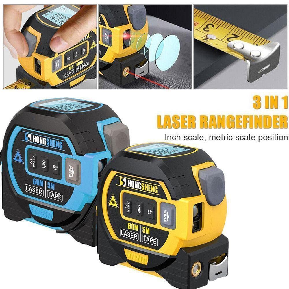 3 In 1 Laser Tape Measure Rangefinder 5m Tape Ruler Infrared High-precision Intelligent Electronic Ruler Building Distance Meter - الصورة 2