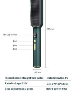 فرشاة فك تشابك الشعر الحرارية	2 In 1 Electric Straightener