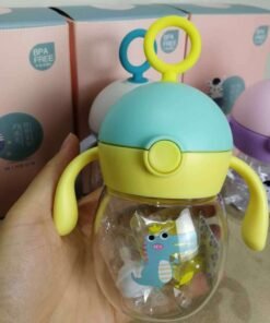 499 Spring and Summer Tritan Material Infant High-End Cup Antenna Baby Straw Cup Learn To Drink Cup Anti-Fall