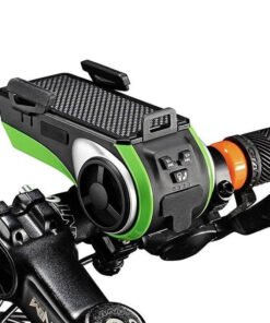 5 In 1 Double LED Bicycle Light Bluetooth Audio MP3 Player Speaker Charging Power Bank Ring Bell Bicycle Phone Holder