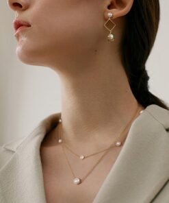 925 Sterling Silver Double-layer Necklace Baroque Pearl Pendant Special-interest Design