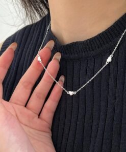 925 Sterling Silver Loving Heart Necklace Simple Temperament Internet Celebrity Necklace