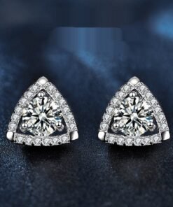925 Sterling Silver Triangle Temperament Earrings