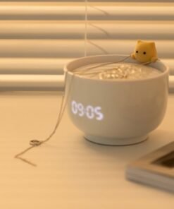 Alarm Clock Atmosphere Night Light Rechargeable LED Screen Bedside Wake Up Clock Adjustable Brightness Lamp