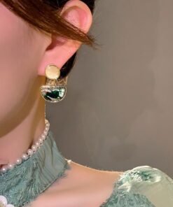 Artistic Retro Irregular Ink Painting Mosquito Coil Ear Clip Without Pierced Ears