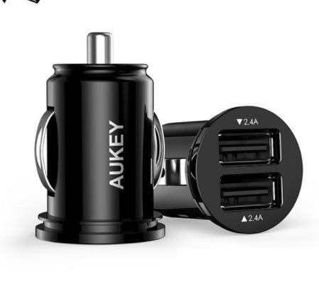 AUKEY Universal Mini Car Charger 2USB Car-Charger Auto Charger Mobile Phone Cell Phone Charging Adapter - الصورة 2