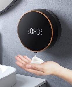 Automatic Induction Hand Sanitizer Machine Home Wall Mounted Foam Machine LED Temperature Display USB Rechargeable