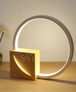 Bedside Lamp Touch Table Lamp With Natural Sounds, Desk Lamp With Alarm Clock, Touch Control 3 Levels Brightness Home Decor