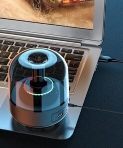 Blue Glass Speaker Desktop MINI Computer Bass