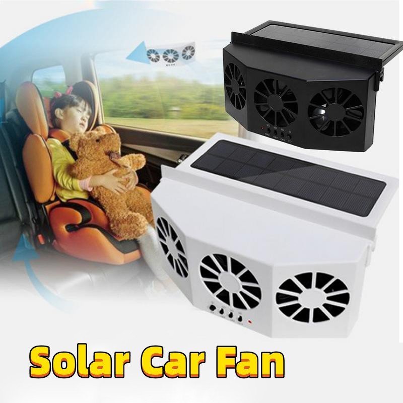 Car Fan Solar Window Sun Powered Car Auto Air Vent Cool Cooling System Radiator Fan Cooling Fan Energy Saving Car Styling Cooler - الصورة 2