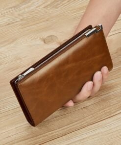 Cash Bag Cowhide Wallet Large Capacity