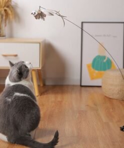 Cat Teaser Stick Can Replace The Head Steel Wire Feather Pole Can Replace Toys