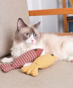 Cat Toy Funny Cat Linen Fish Pillow Self-hey Cat