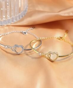 Chain Hollowed Heart Shape Bracelet Elegant High-Grade Design Female