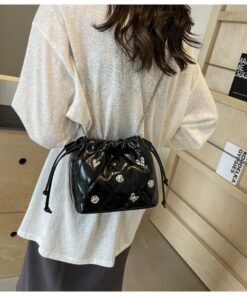 Chain Kafuu Diamond Fashion Shoulder Crossbody Mini Bucket Bag