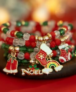Christmas Candy Polymer Clay CCB Bracelet Suit