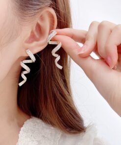 Cold Wind Zircon Minimally Personalized Spiral Wire Earrings