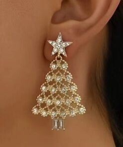Colorful Crystals Christmas Tree Earrings Fashion Earrings