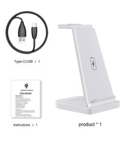 Compatible With Apple , 3-in-1 Splicing Wireless Charger Supports QI Charging