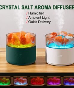 Cool-Mist Impeller Air Humidifier Crystal Salt Aroma Diffuser Incense Machine Fogger Essential Oil Lamp Difusor Ambient Light