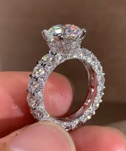 Copper Inlaid Zircon Ring Women