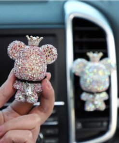Creative Diamond-studded Bear Perfume Clip For Car Air Outlet