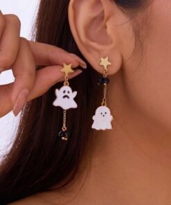 Dark Style Halloween Spider Web Earrings Bat Ghost Asymmetric Halloween