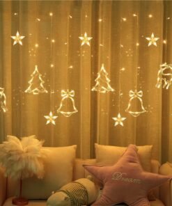 Decorate Christmas Tree Hanging Lamp Room Bedroom Curtain Layout