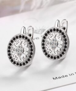 Diamond-encrusted Round Ear Clip Small Ear Rings