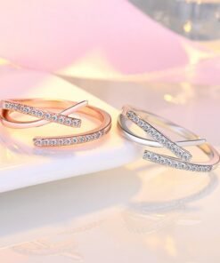 Elegant Micro Rhinestone Cross Ring Personality