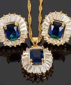 Emerald Gemstones Pendant Set