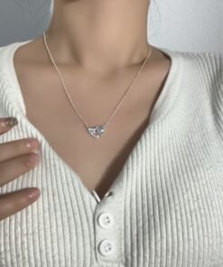 European And American Love Necklace Mother's Day Geometric Copper Peach Heart Gift