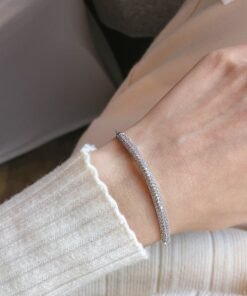 Exquisite Cold Wind Full Inlaid Zircon Curved Bracelet