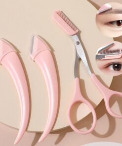 Eyebrow Trimming Knife With Comb Curved Moon Small Beauty Supplies Gadgets