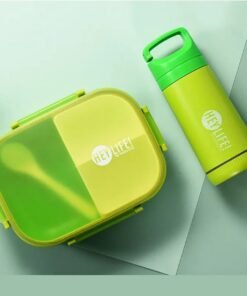 Grid Lunch Box With Water Bottle