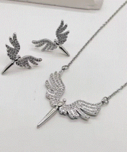 Angel Wings Stainless Steel Necklace Set