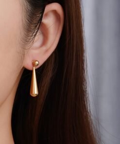 Minimalist Dual-wear-style Long Water Drop Ear Studs