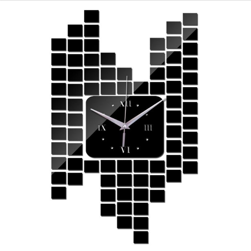 Mosaic Wall Sticker Clock Wall Decoration Digital Wall Clock Clock - الصورة 5