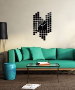 Mosaic Wall Sticker Clock Wall Decoration Digital Wall Clock Clock