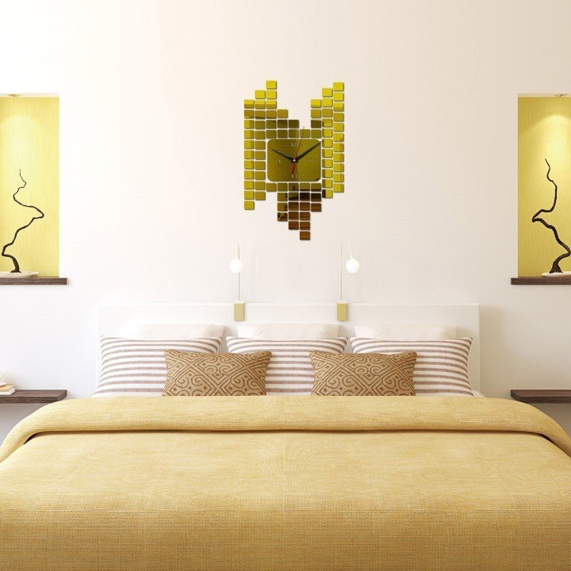 Mosaic Wall Sticker Clock Wall Decoration Digital Wall Clock Clock - الصورة 4