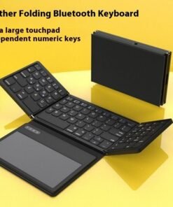 New B055 Business Leather Large Touch Version Bluetooth Folding Keyboard